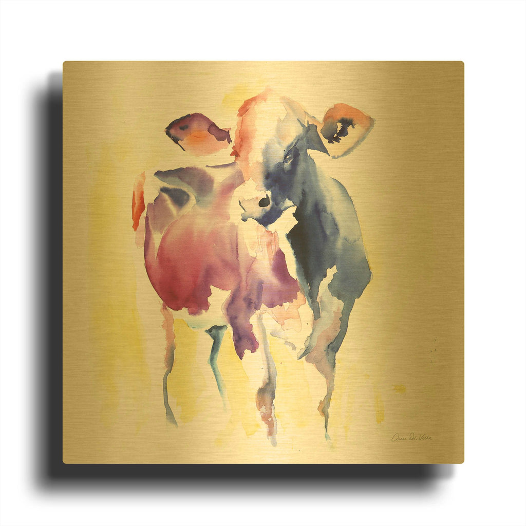 'Holstein III' By Alan Majchrowicz Gold Metal Wall Art