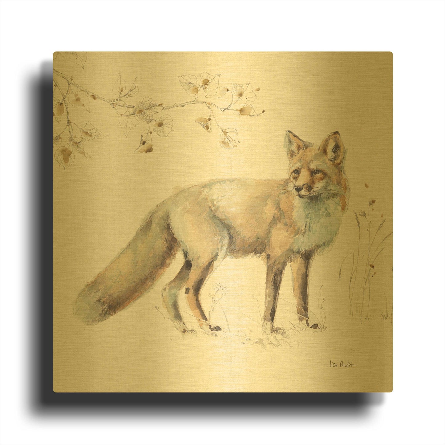 'Wood Land Walk XI' By Lisa Audit Gold Metal Wall Art