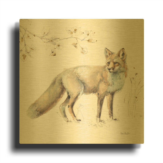 'Wood Land Walk XI' By Lisa Audit Gold Metal Wall Art