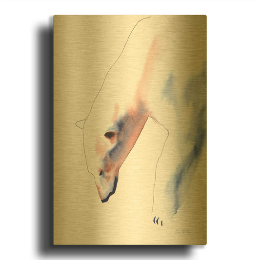 'Copper And Blue Polar Bear' By Alan Majchrowicz Gold Metal Wall Art