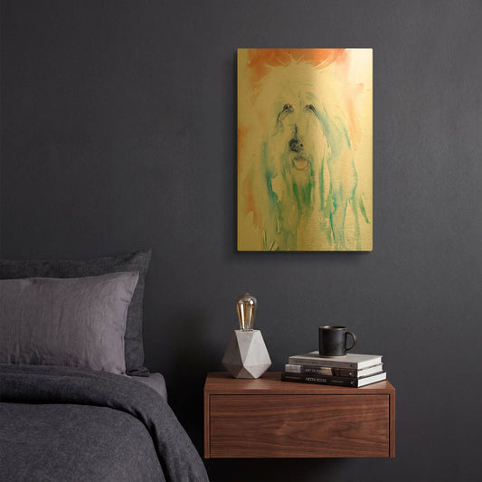 'Sheep Dog' By Alan Majchrowicz Gold Metal Wall Art