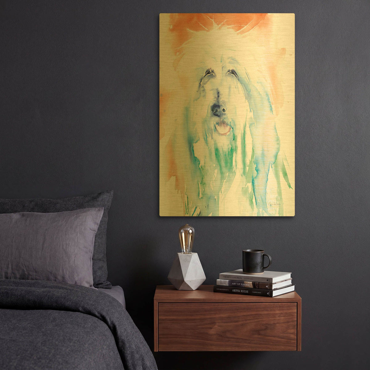 'Sheep Dog' By Alan Majchrowicz Gold Metal Wall Art