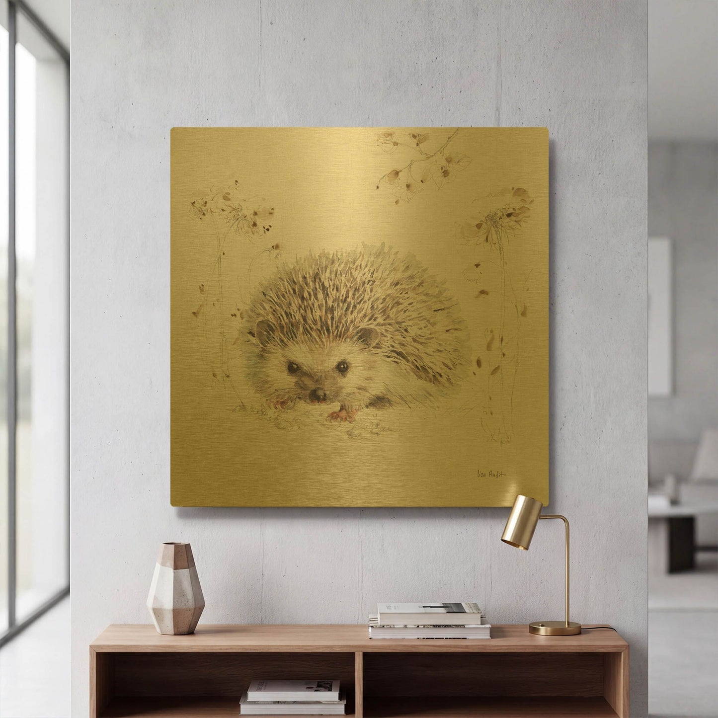'Wood Land Walk XII' By Lisa Audit Gold Metal Wall Art