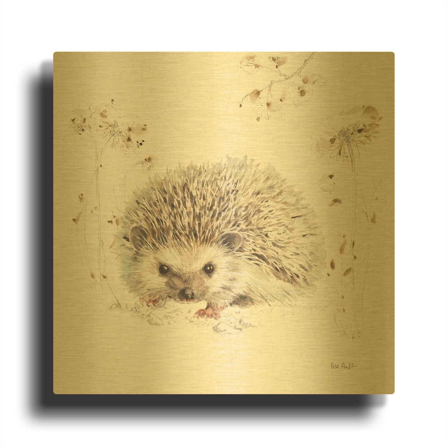 'Wood Land Walk XII' By Lisa Audit Gold Metal Wall Art