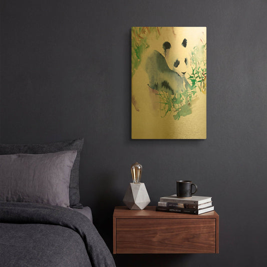 'Panda' By Alan Majchrowicz Gold Metal Wall Art