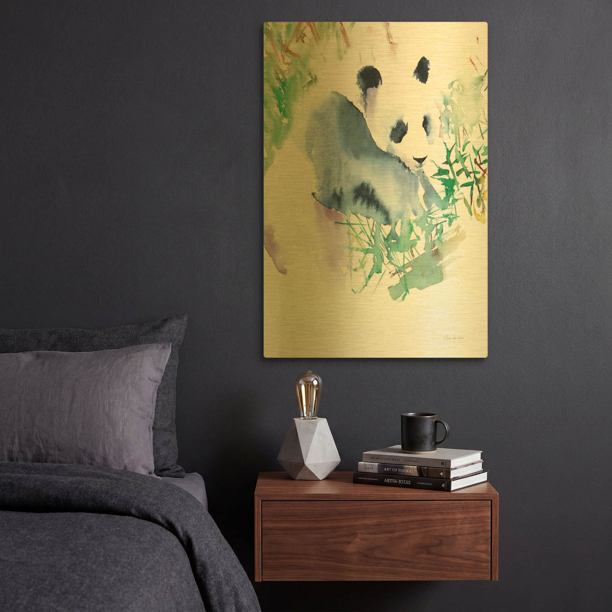 'Panda' By Alan Majchrowicz Gold Metal Wall Art