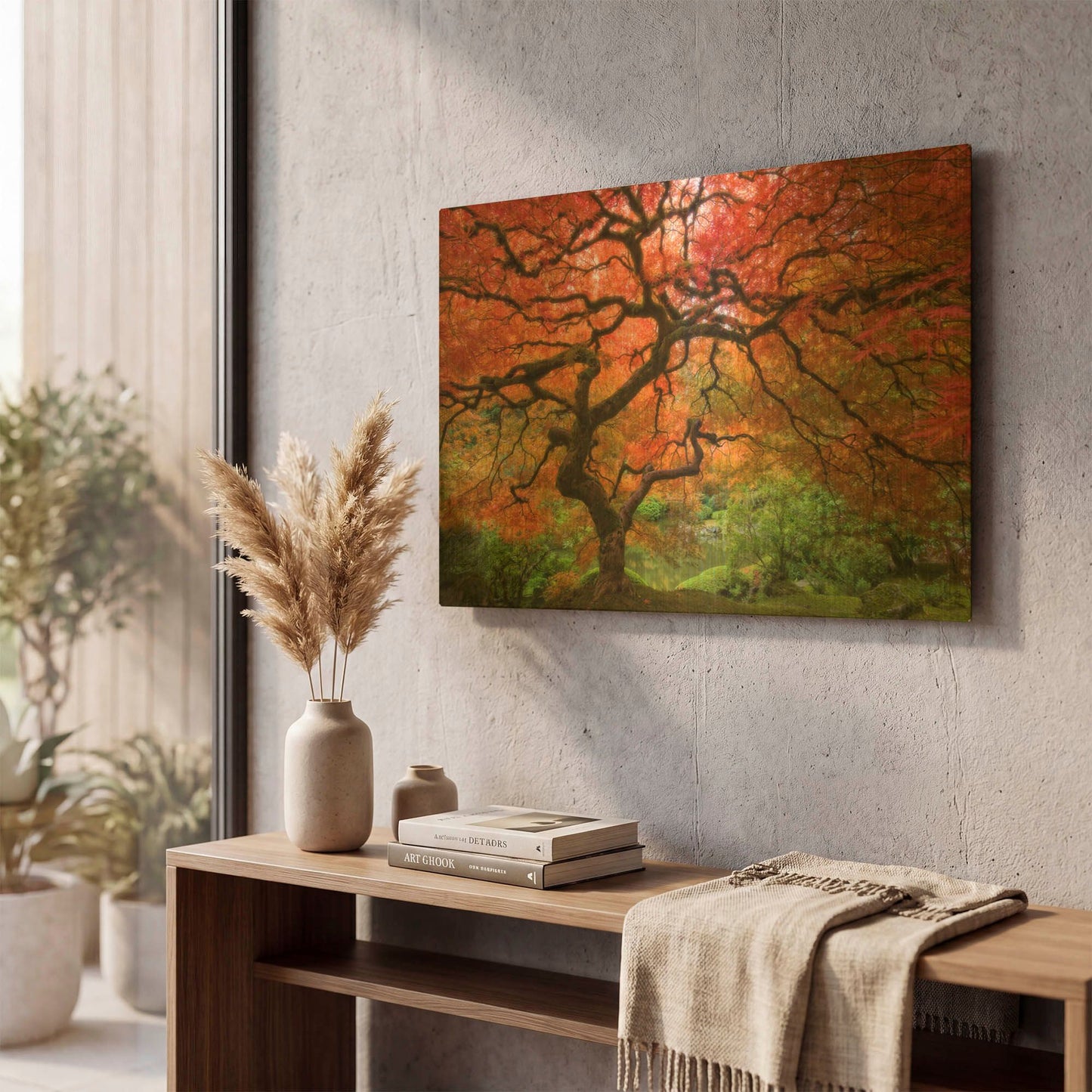 'Japenese Maple' By Jesse Estes Gold Metal Wall Art