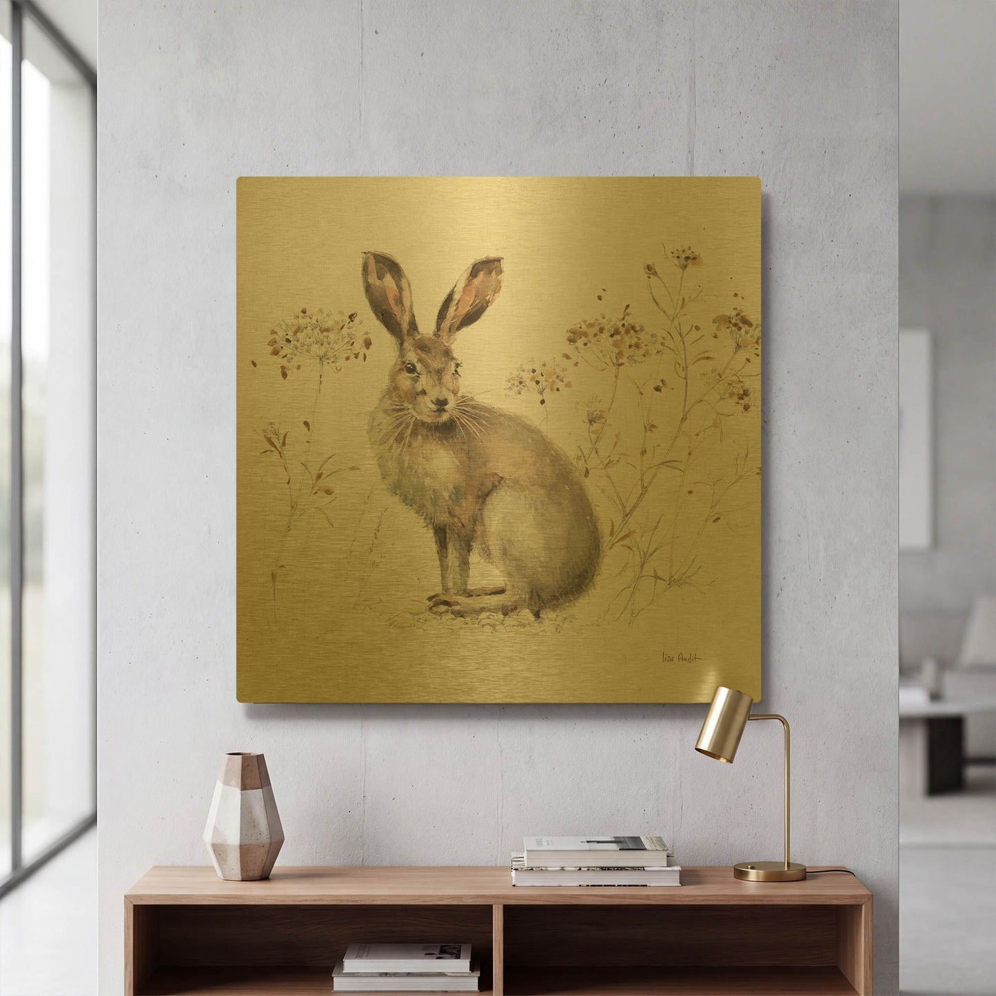'Wood Land Walk XIII' By Lisa Audit Gold Metal Wall Art