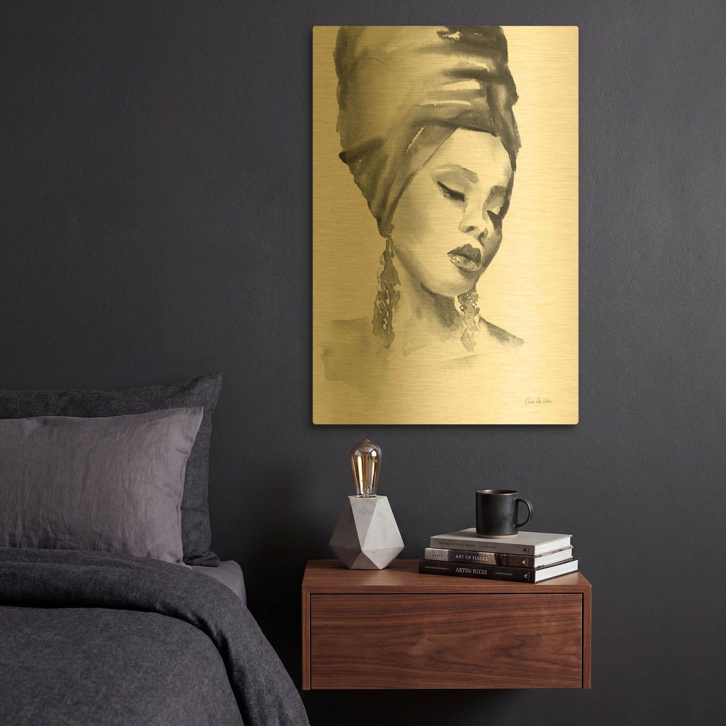 'Woman II BW' By Alan Majchrowicz Gold Metal Wall Art