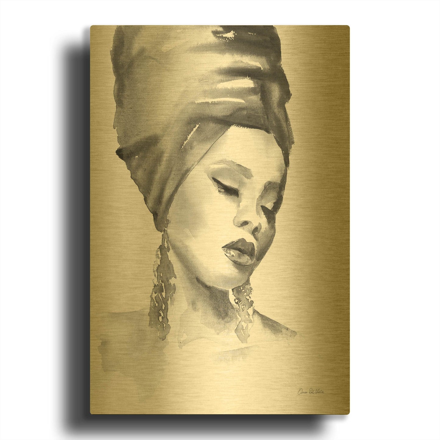 'Woman II BW' By Alan Majchrowicz Gold Metal Wall Art