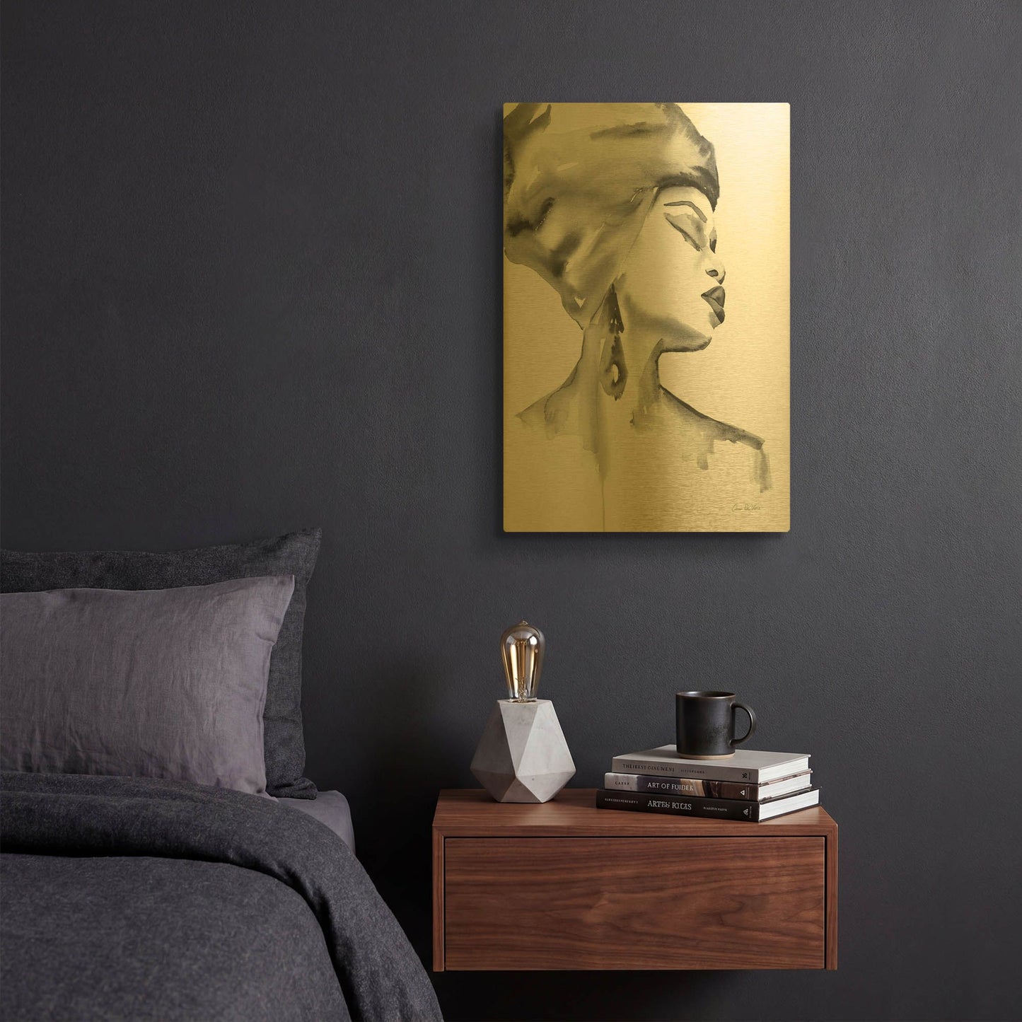 'Woman III BW' By Alan Majchrowicz Gold Metal Wall Art