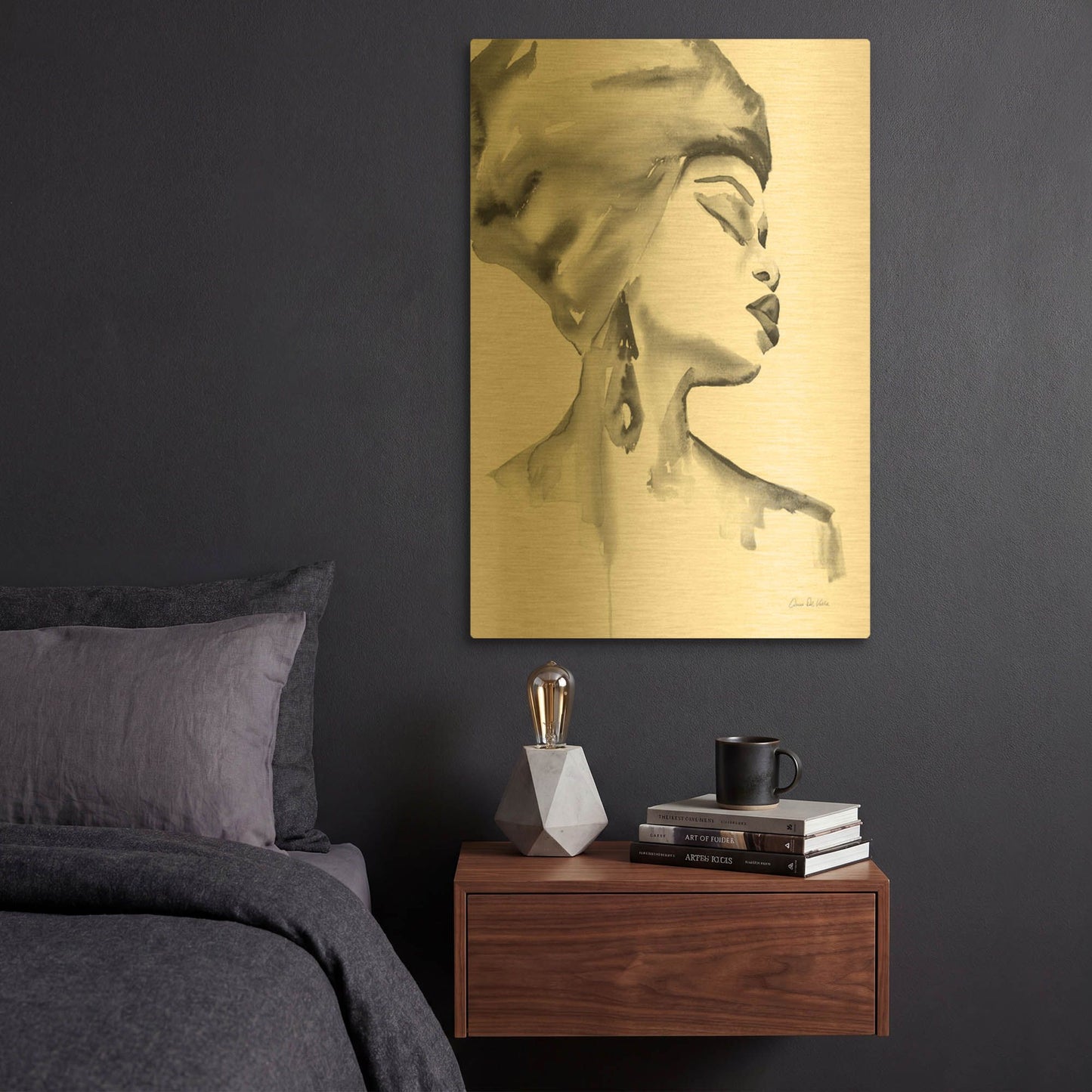 'Woman III BW' By Alan Majchrowicz Gold Metal Wall Art