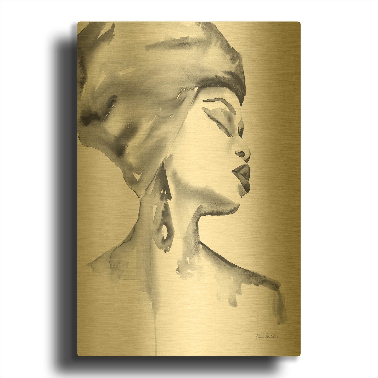 'Woman III BW' By Alan Majchrowicz Gold Metal Wall Art
