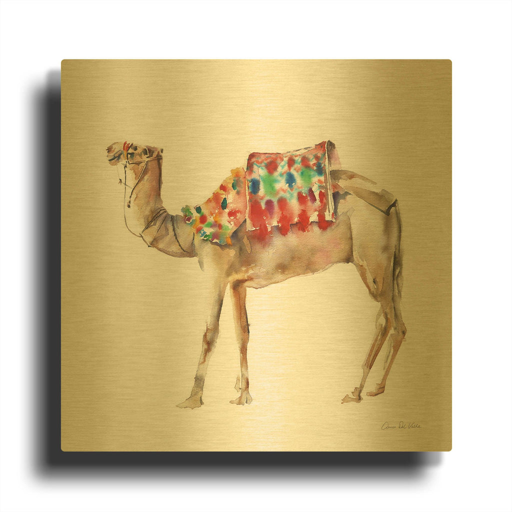 'Desert Camel II' By Alan Majchrowicz Gold Metal Wall Art