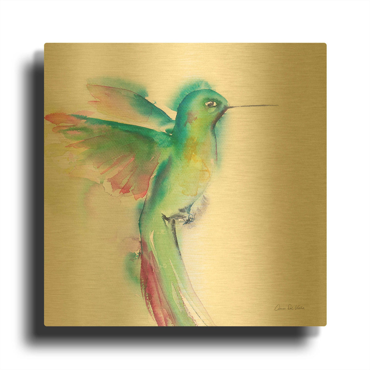 'Hummingbirds II' By Alan Majchrowicz Gold Metal Wall Art