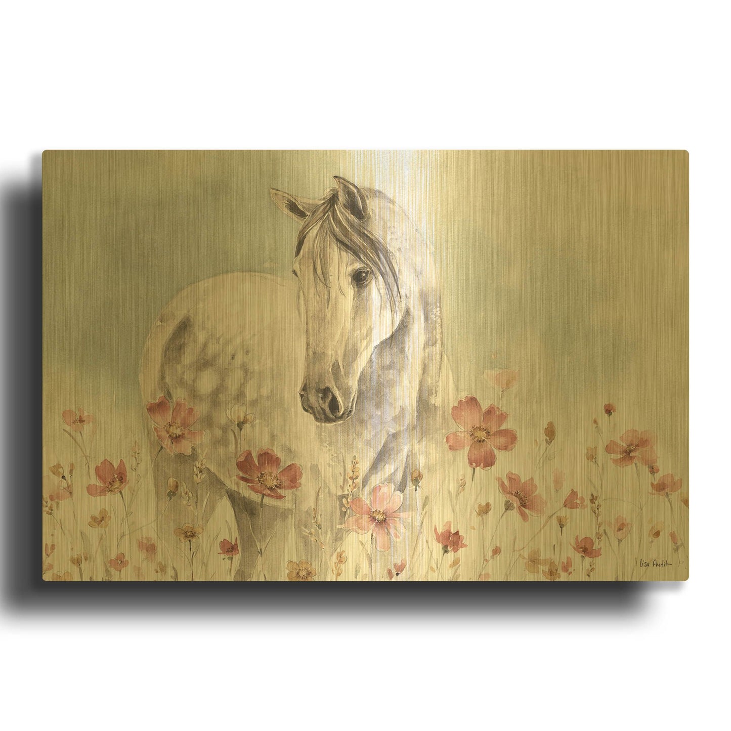 'Wild Horses I' By Lisa Audit Gold Metal Wall Art