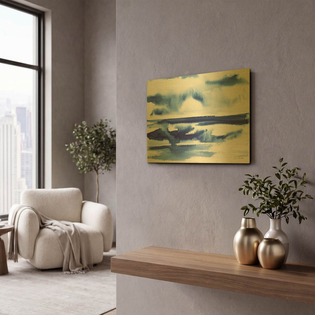 'Ocean Blue II' By Alan Majchrowicz Gold Metal Wall Art