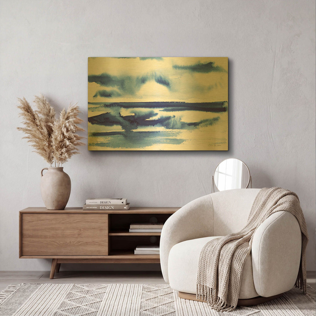 'Ocean Blue II' By Alan Majchrowicz Gold Metal Wall Art