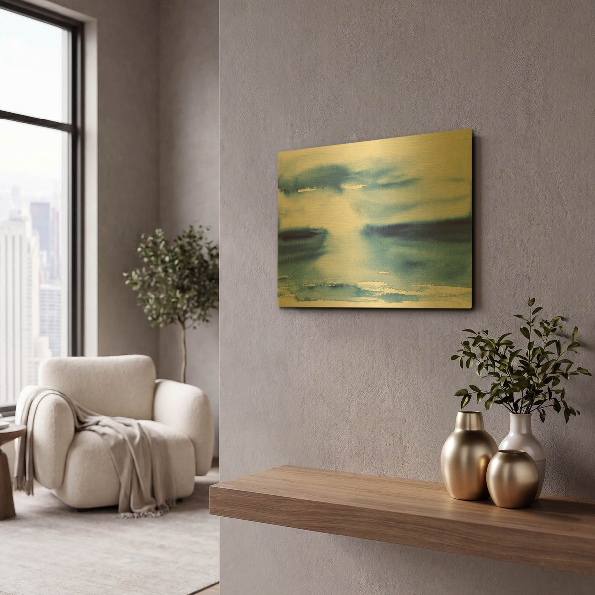 'Ocean Blue III' By Alan Majchrowicz Gold Metal Wall Art