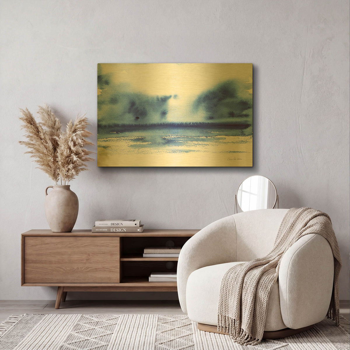 'Ocean Blue IV' By Alan Majchrowicz Gold Metal Wall Art