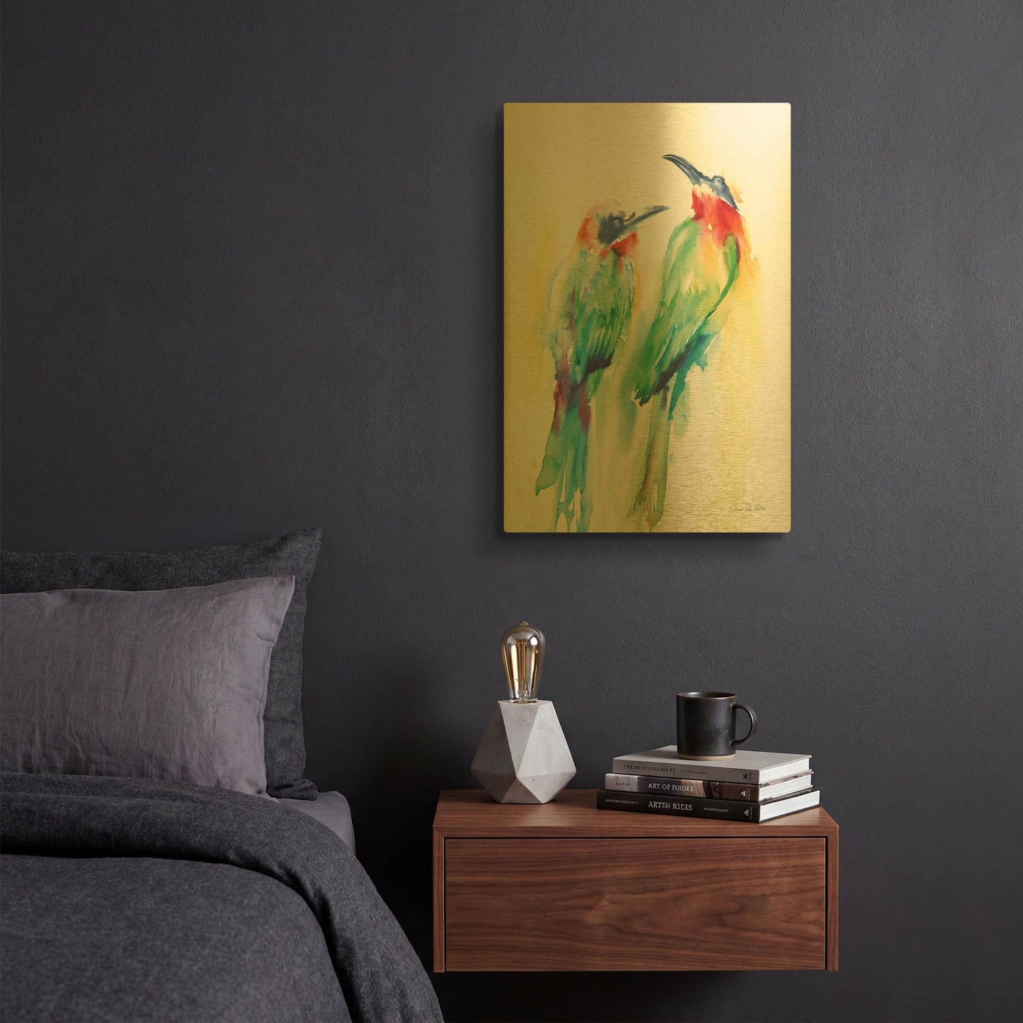 'Tropical Birds' By Alan Majchrowicz Gold Metal Wall Art