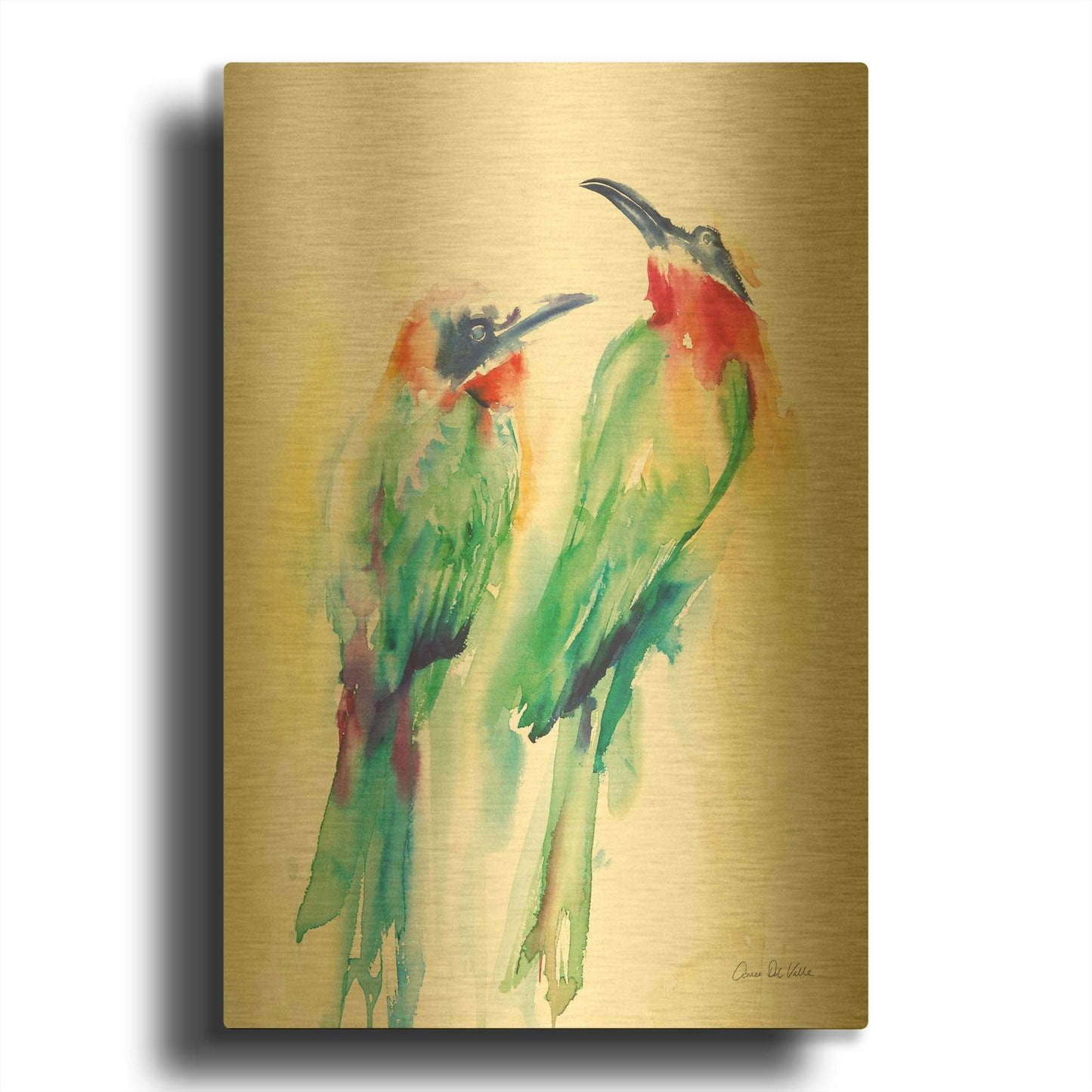 'Tropical Birds' By Alan Majchrowicz Gold Metal Wall Art