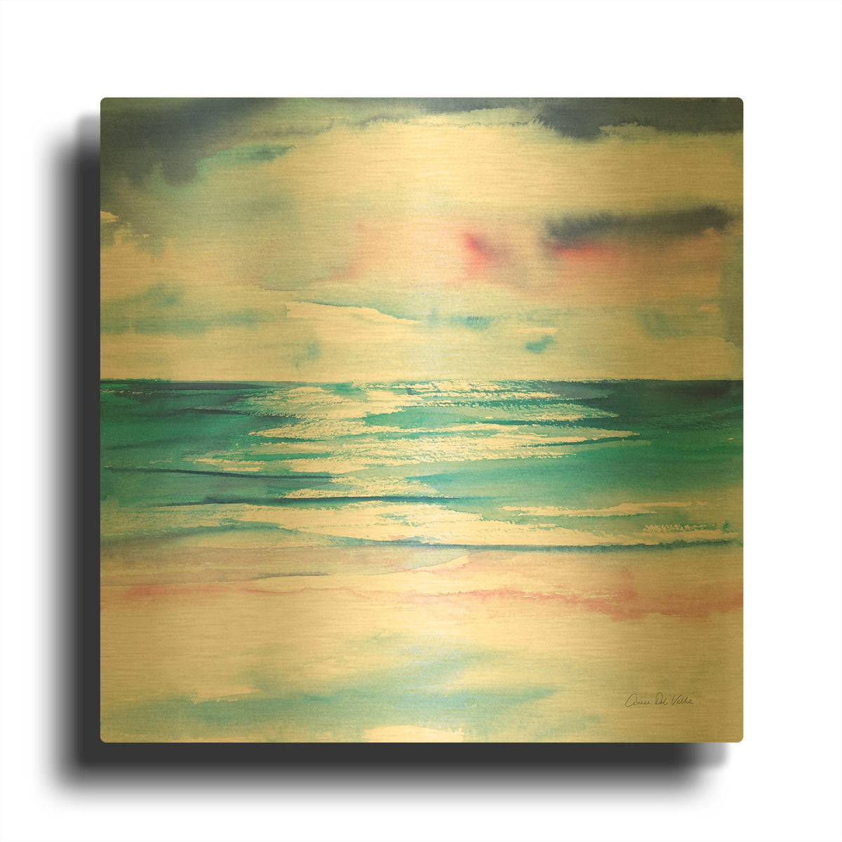 'Turquoise Sea I' By Alan Majchrowicz Gold Metal Wall Art