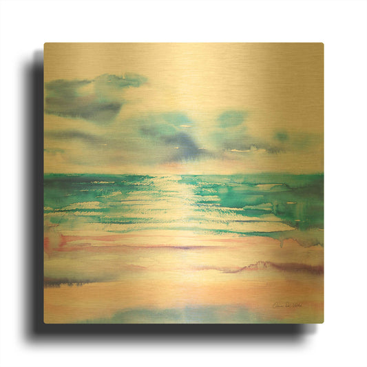 'Turquoise Sea II' By Alan Majchrowicz Gold Metal Wall Art