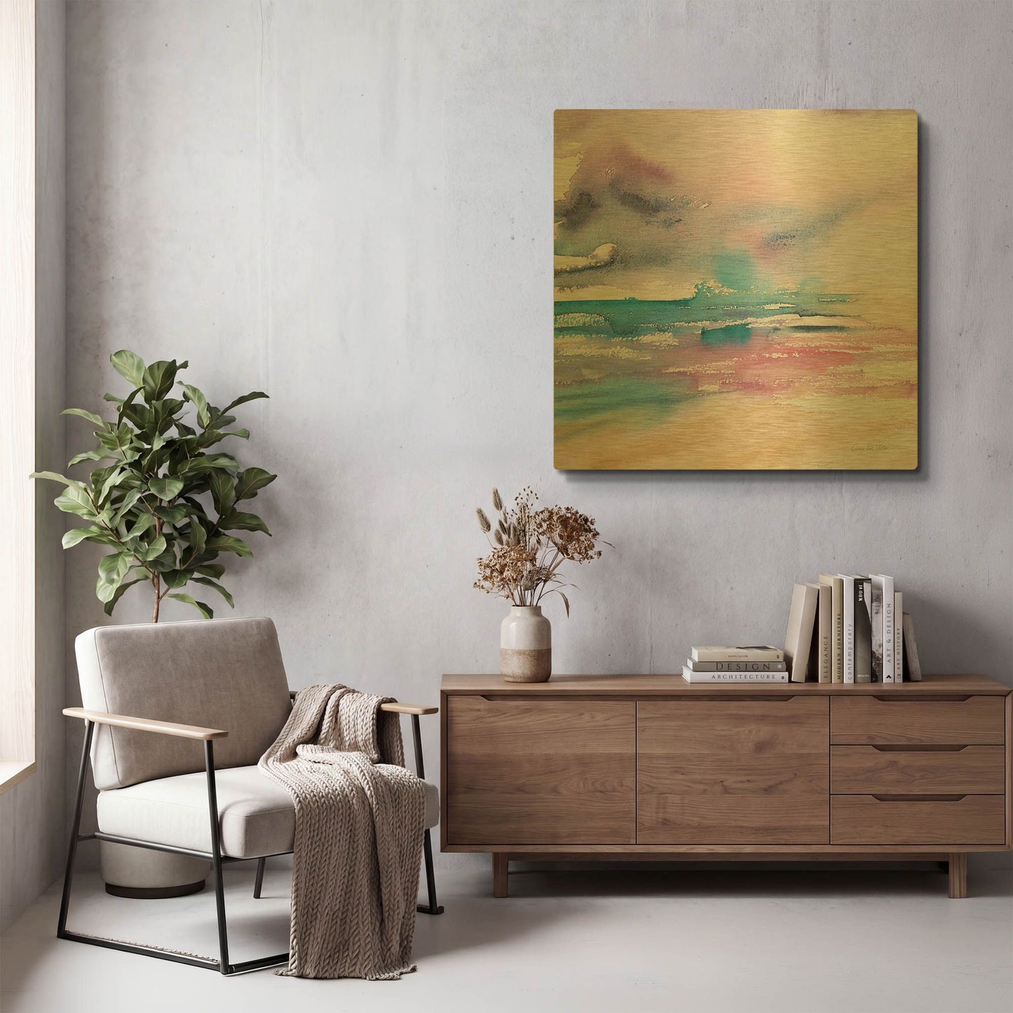 'Violet Sky' By Alan Majchrowicz Gold Metal Wall Art