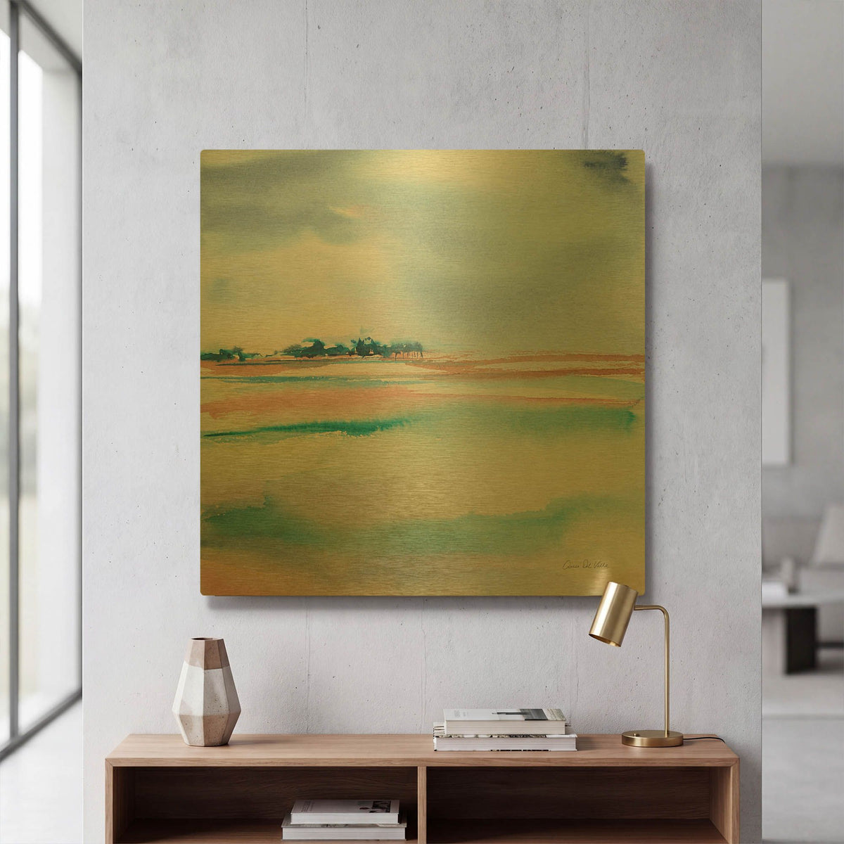 'Water And Sand' By Alan Majchrowicz Gold Metal Wall Art
