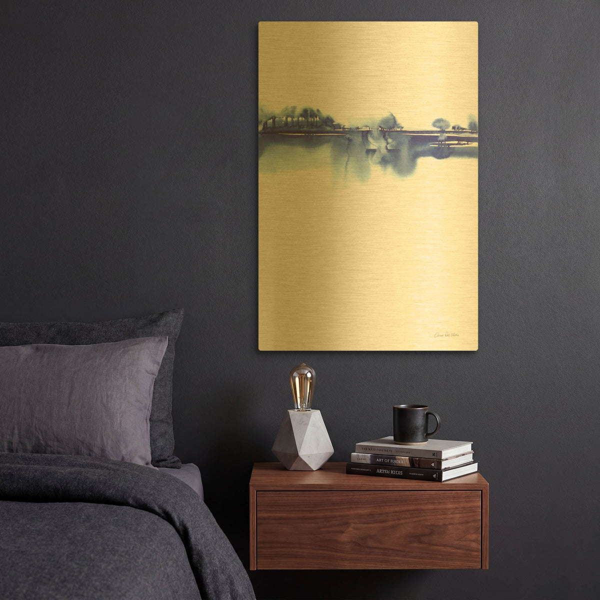 'Blue Horizon I' By Alan Majchrowicz Gold Metal Wall Art