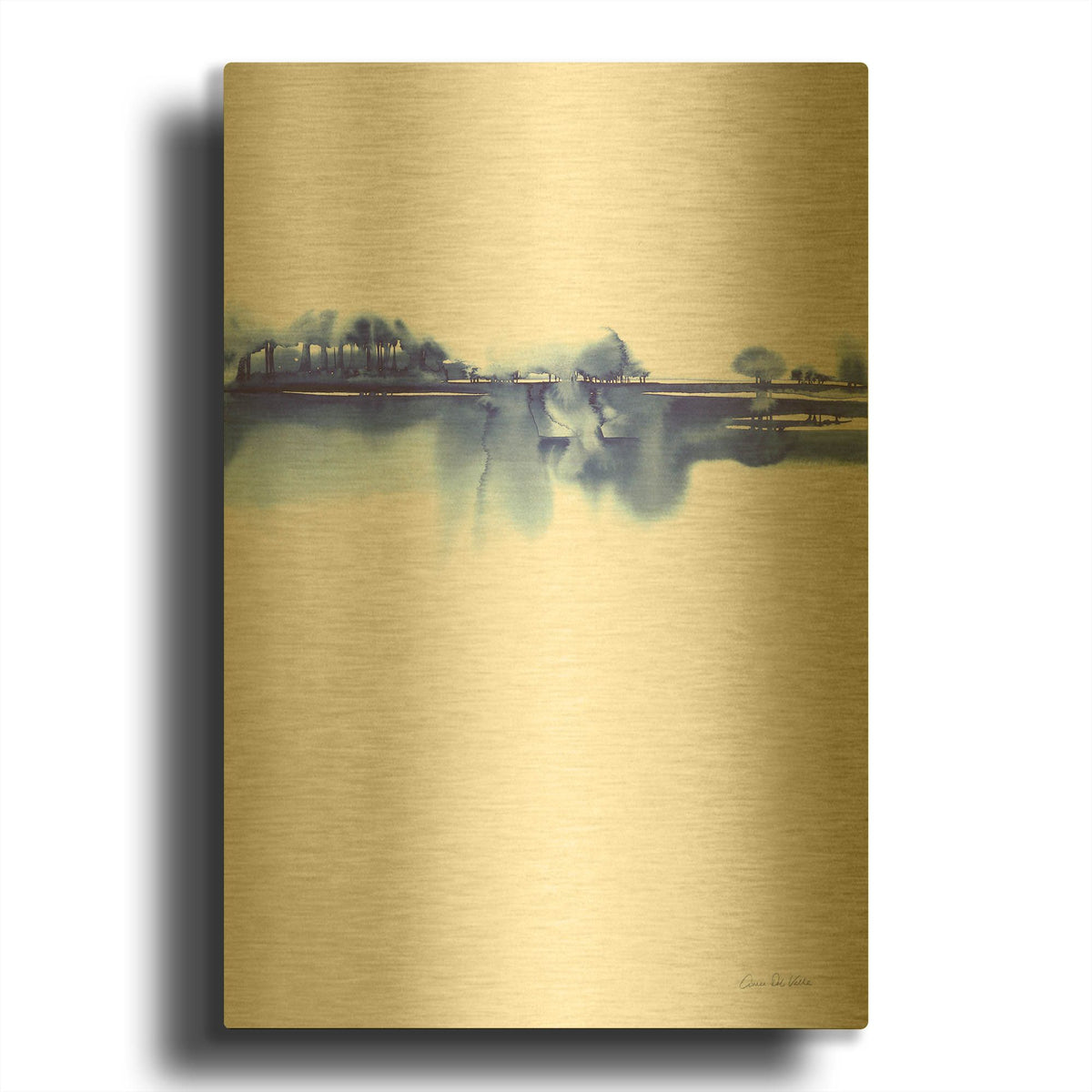 'Blue Horizon I' By Alan Majchrowicz Gold Metal Wall Art