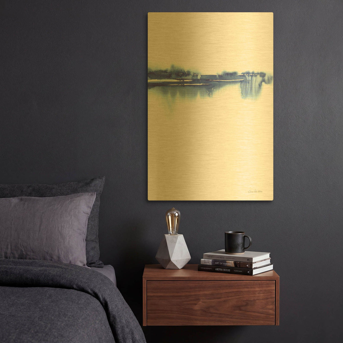 'Blue Horizon II' By Alan Majchrowicz Gold Metal Wall Art