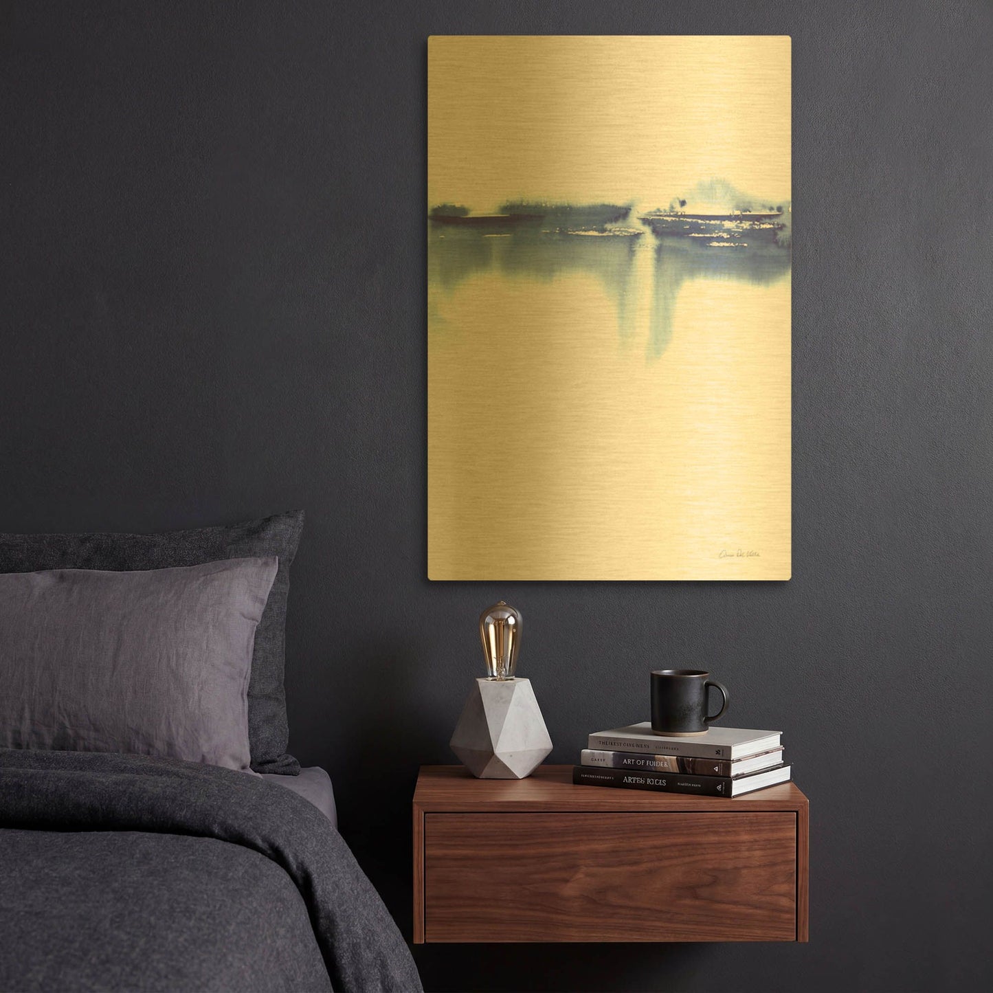 'Blue Horizon III' By Alan Majchrowicz Gold Metal Wall Art