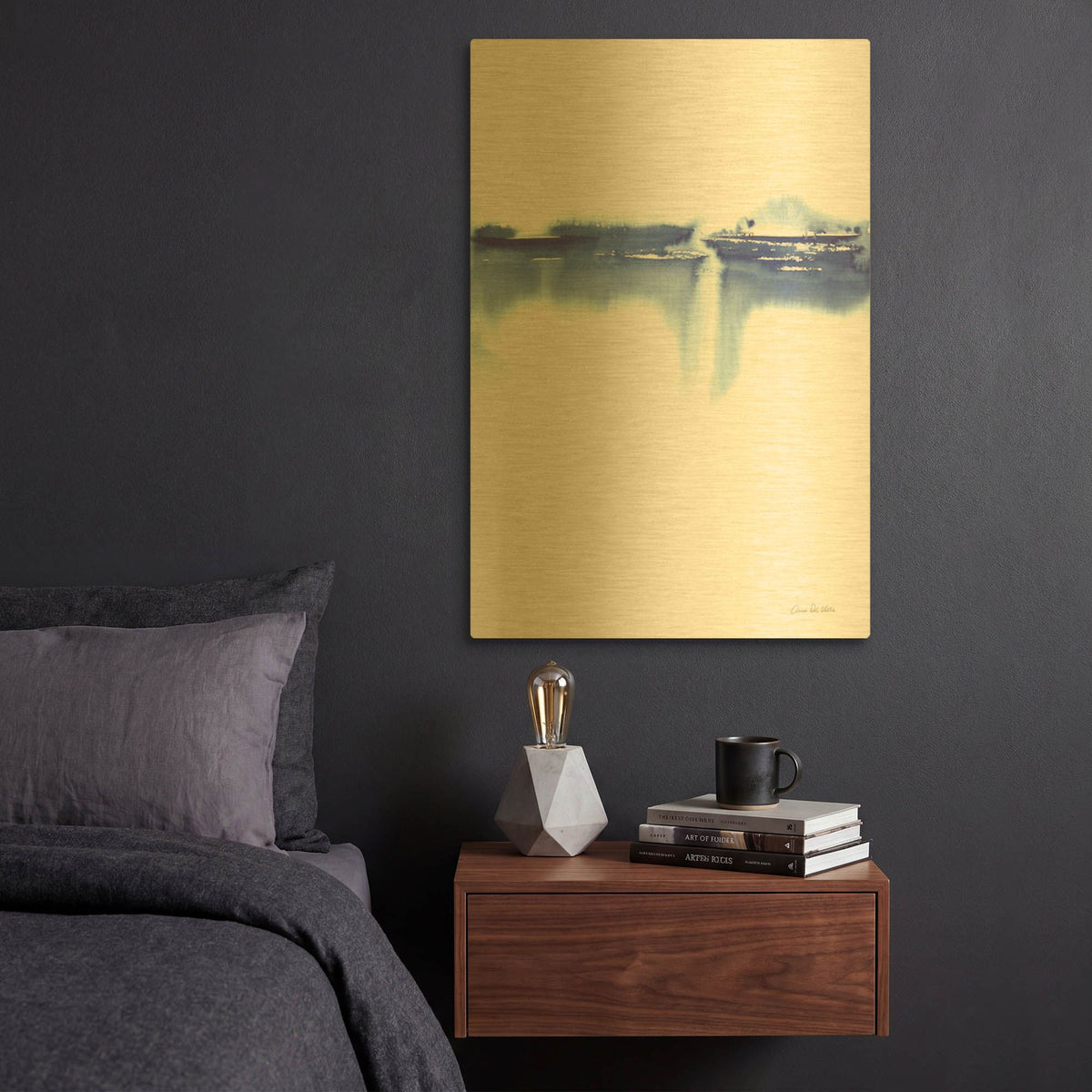 'Blue Horizon III' By Alan Majchrowicz Gold Metal Wall Art