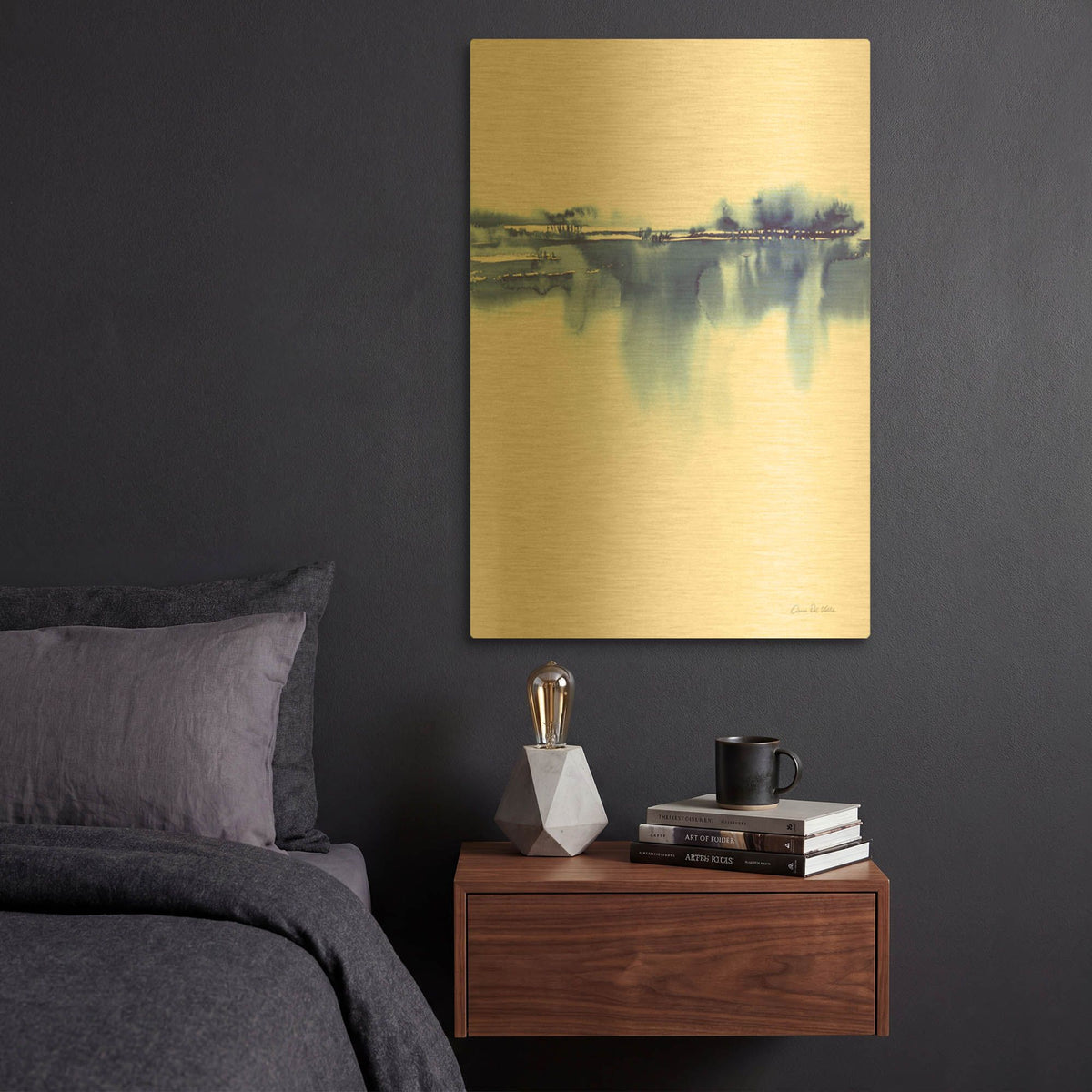'Blue Horizon IV' By Alan Majchrowicz Gold Metal Wall Art