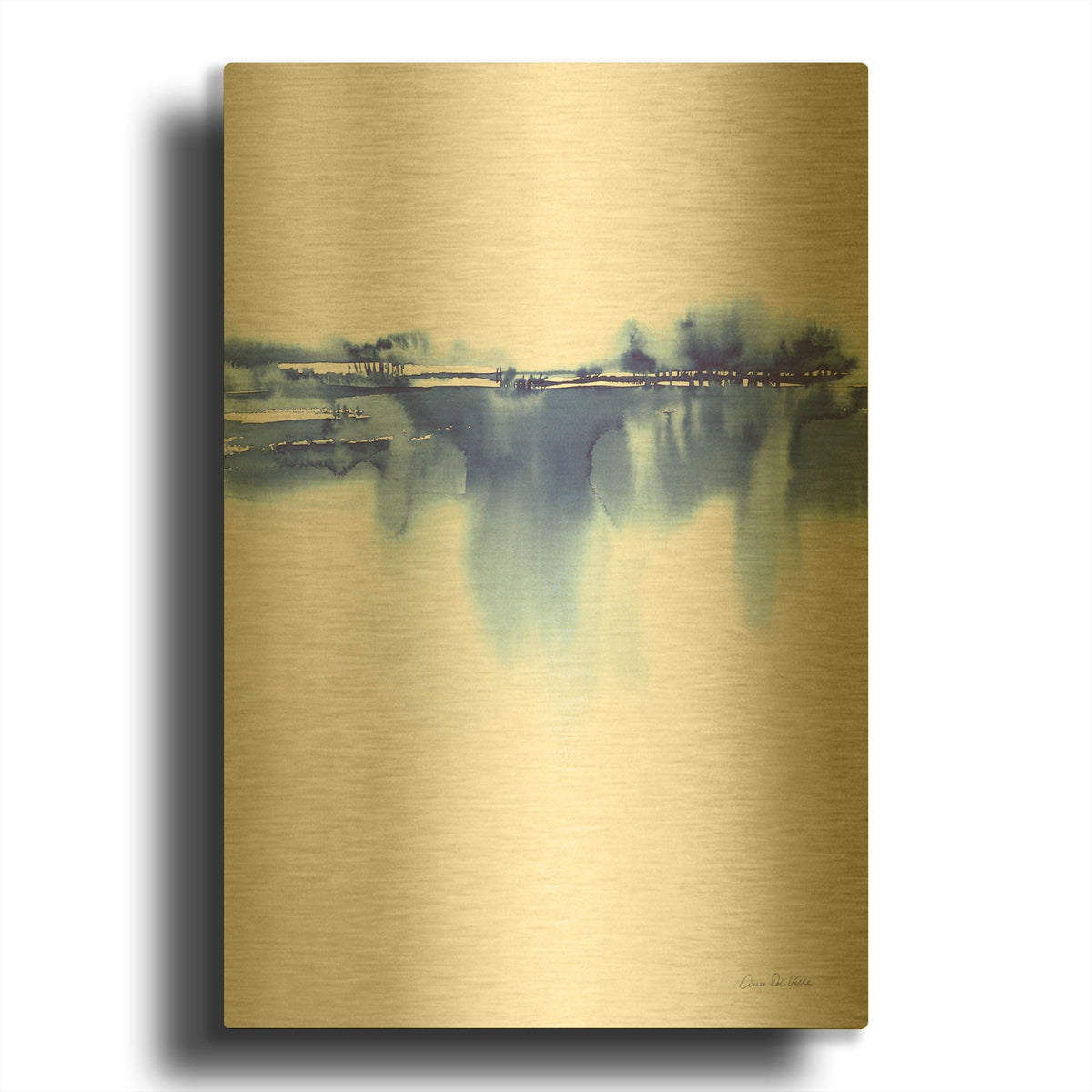 'Blue Horizon IV' By Alan Majchrowicz Gold Metal Wall Art