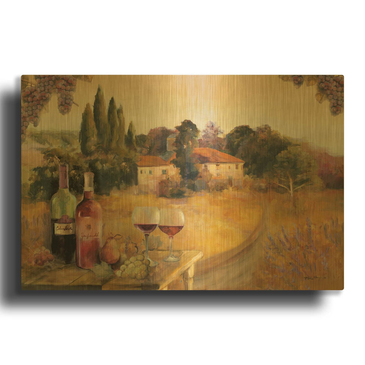 'Spoleto Afternoon' By Marilyn Borglum Gold Metal Wall Art