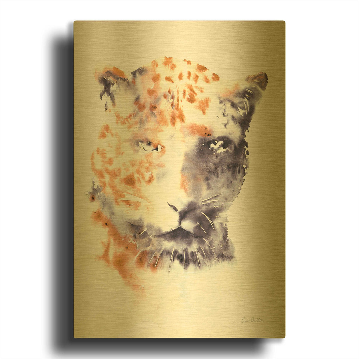 'Cheetah Neutral' By Alan Majchrowicz Gold Metal Wall Art