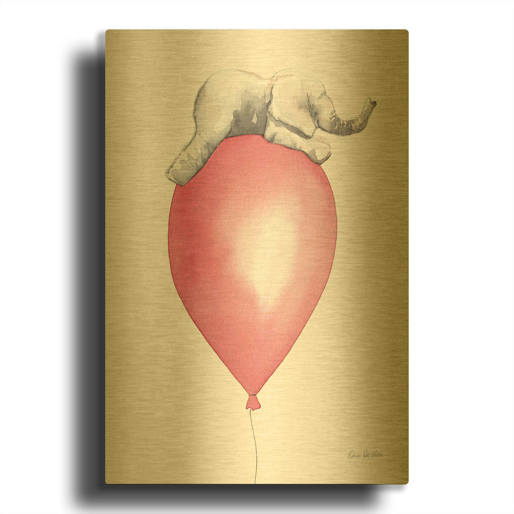 'Baby Elephant Love I' By Alan Majchrowicz Gold Metal Wall Art