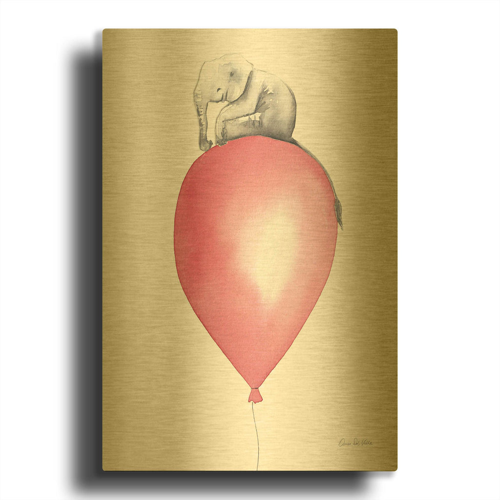 'Baby Elephant Love II' By Alan Majchrowicz Gold Metal Wall Art