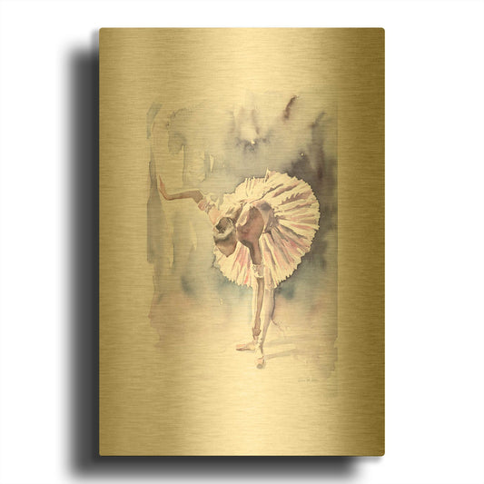 'Ballet VI White Border' By Alan Majchrowicz Gold Metal Wall Art
