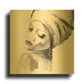 'Woman I Yellow' By Alan Majchrowicz Gold Metal Wall Art