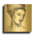 'Woman II Yellow' By Alan Majchrowicz Gold Metal Wall Art