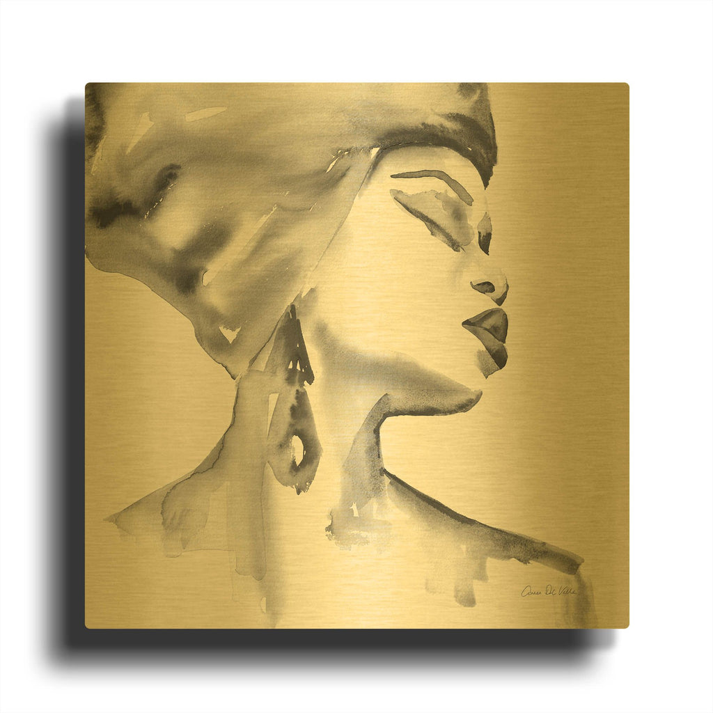 'Woman III Yellow' By Alan Majchrowicz Gold Metal Wall Art