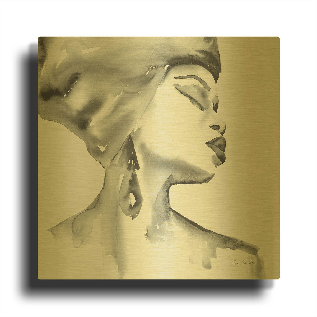 'Woman III Blue' By Alan Majchrowicz Gold Metal Wall Art