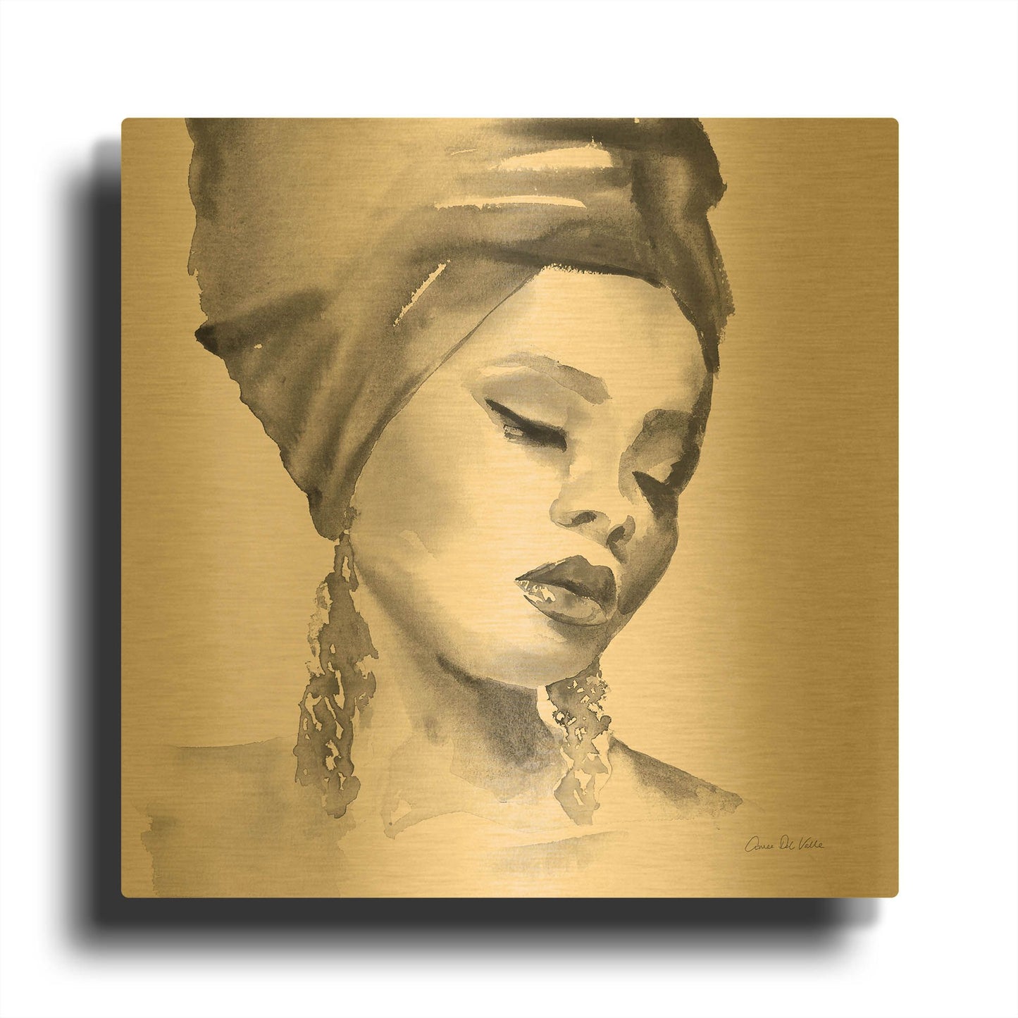 'Woman II Pink' By Alan Majchrowicz Gold Metal Wall Art