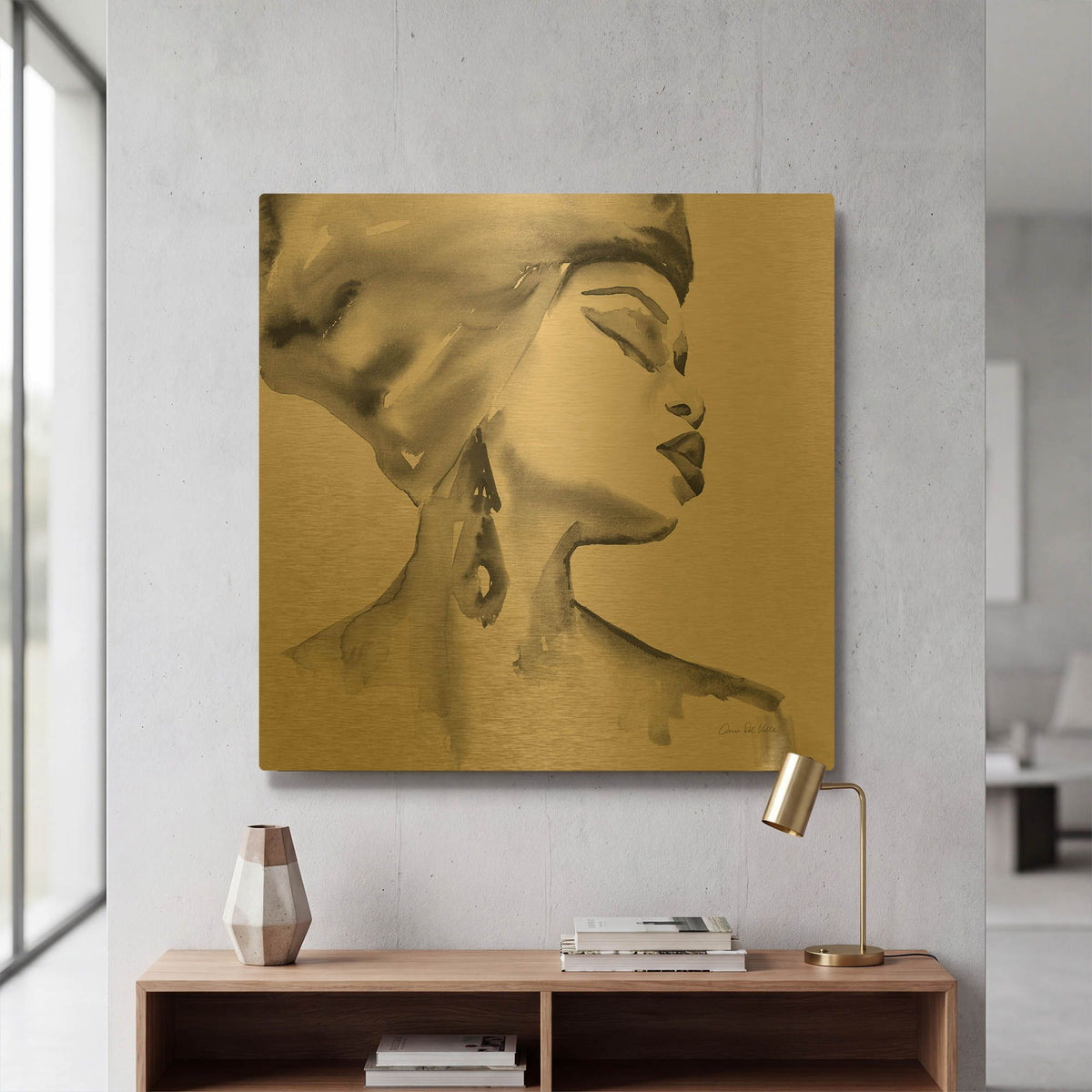 'Woman III Pink' By Alan Majchrowicz Gold Metal Wall Art