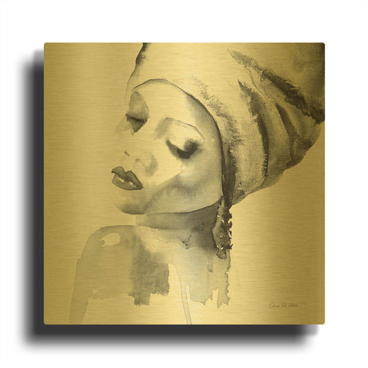 'Woman I Green' By Alan Majchrowicz Gold Metal Wall Art