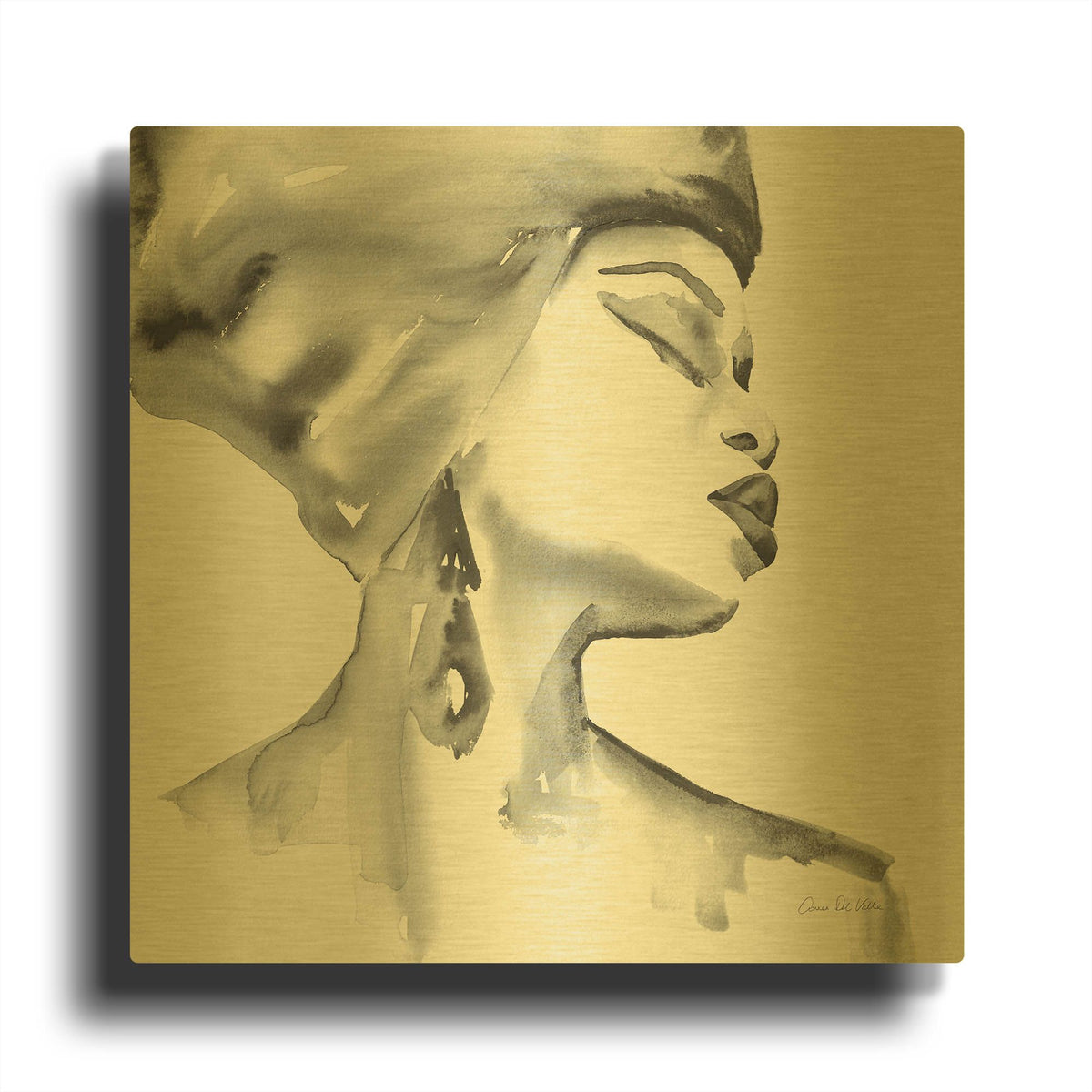 'Woman III Green' By Alan Majchrowicz Gold Metal Wall Art